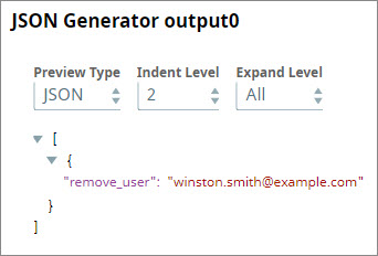 JSON Generator configuration for removing user