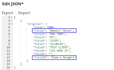 JSON File in JSON Generator Snap