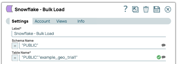 Snowflake Snap configuration