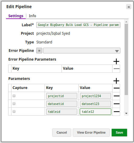 BigQuery Bulk Load - Streaming Snap configuration