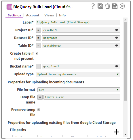 PostgreSQL Select Snap output