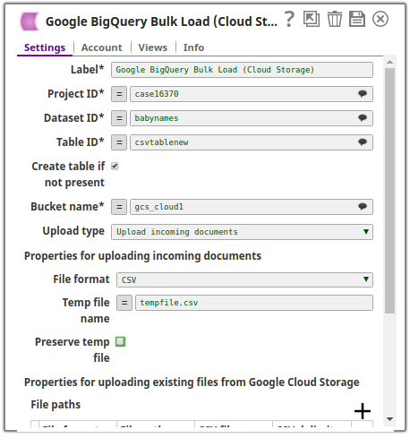 BigQuery Bulk Load - Streaming Snap output