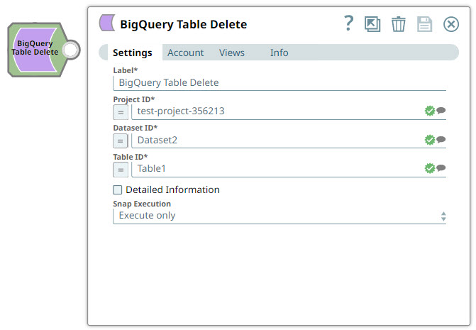 BigQuery Table Delete Example Pipeline