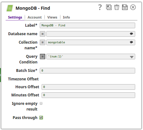 MongoDB Find Snap in pipeline