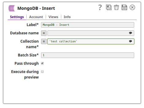 MongoDB Insert Snap in pipeline