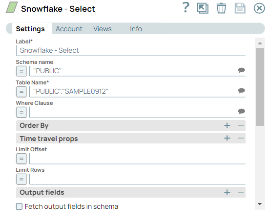 snowflake-select-configuration