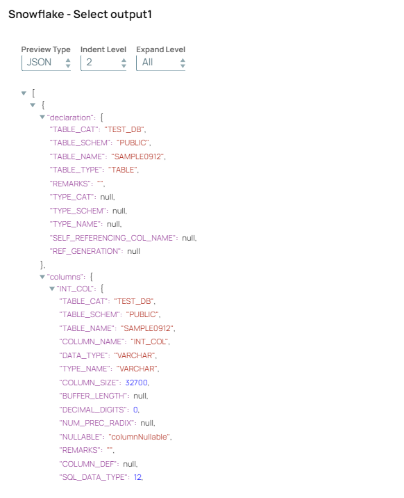 snowflake-select-second-output