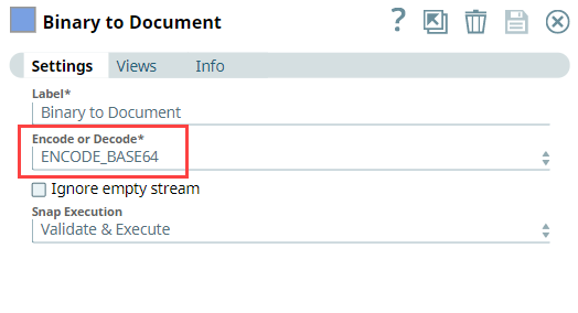Binary to Document Configuration