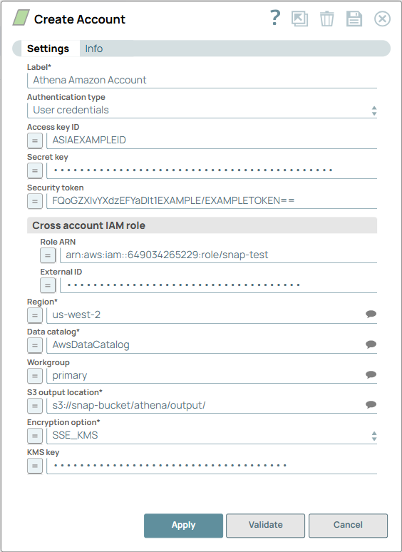 Amazon Athena Settings