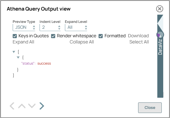 Athena Query Snap output