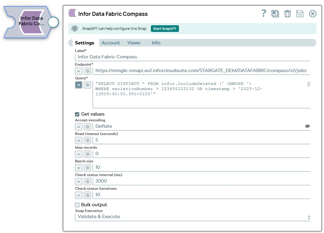 Infor Data Fabric Compass Snap