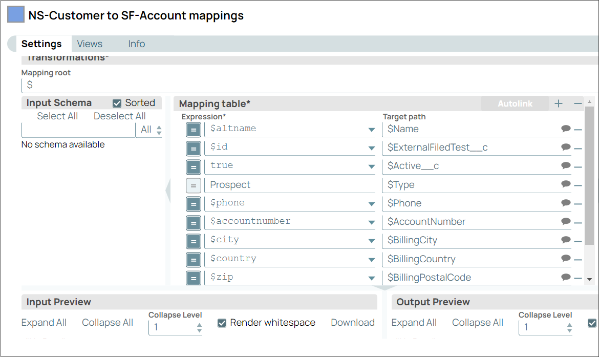 Mapper Snap Configuration