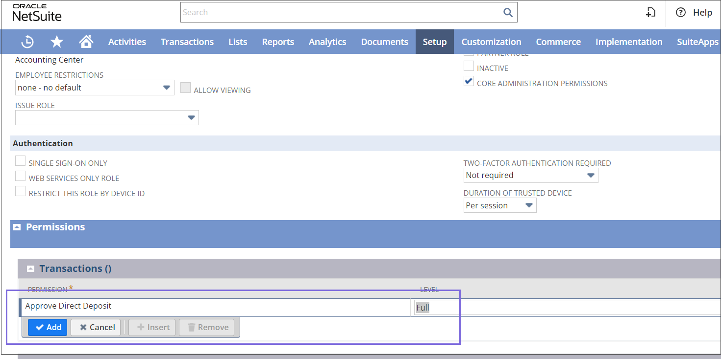 Managed Roles Transactions