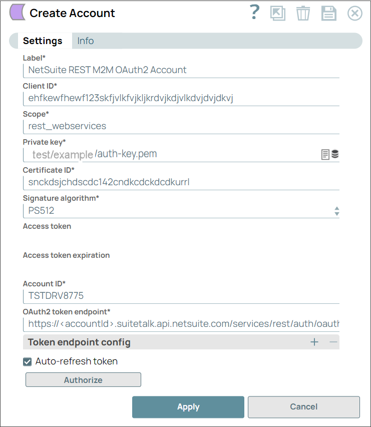 NetSuite REST OAuth2 Account