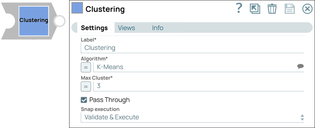 Clustering Snap Settings