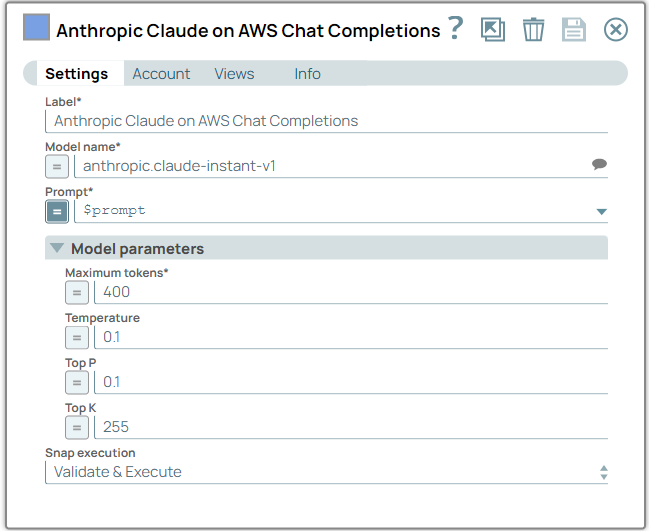 Anthropic Claude on AWS Chat Completions Snap Configuration