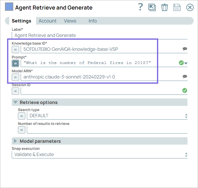 Agent Retrieve and Generate Snap Configuration