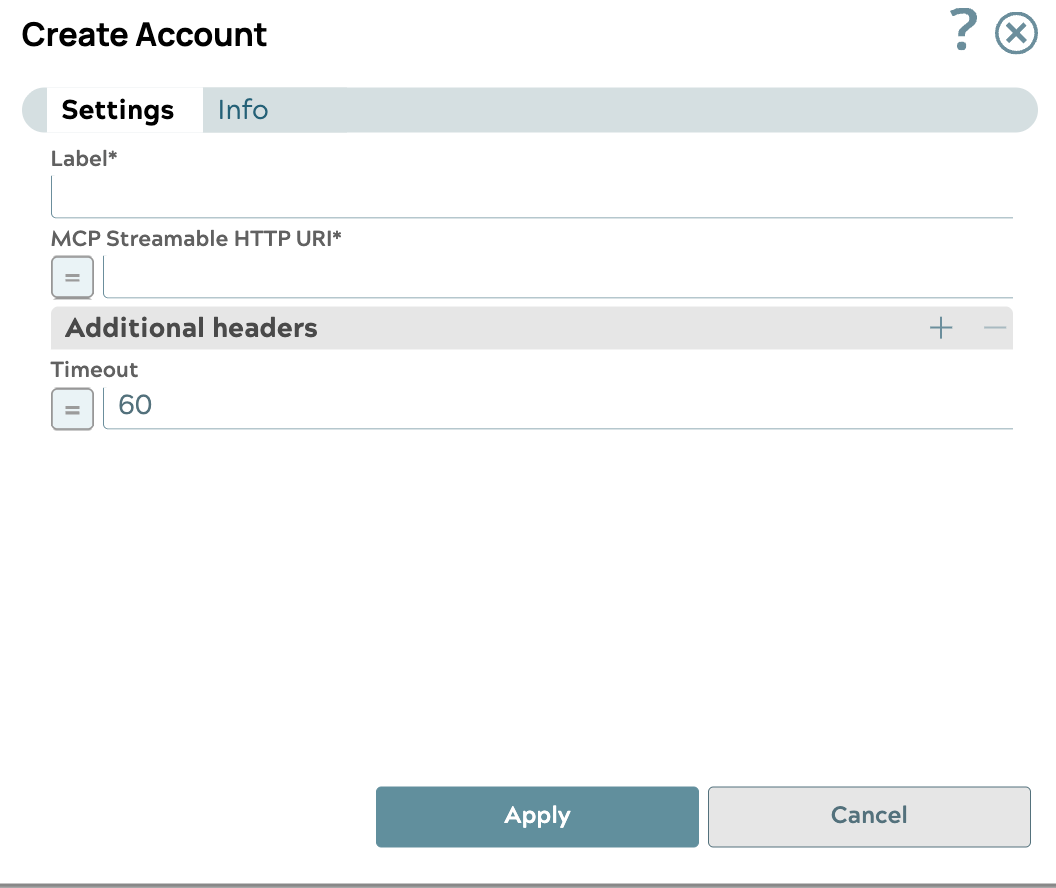 Create Account dialog