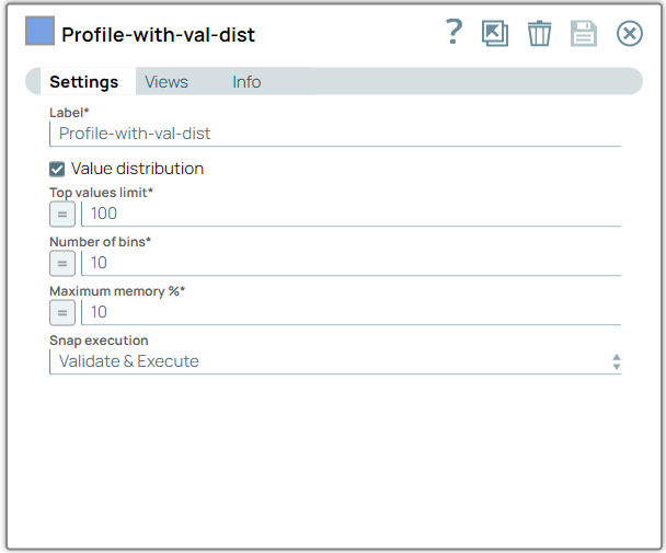 ML Analytics Profile Snap (with Value distribution) Configuration