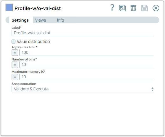 ML Analytics Profile Snap (without Value distribution) Configuration