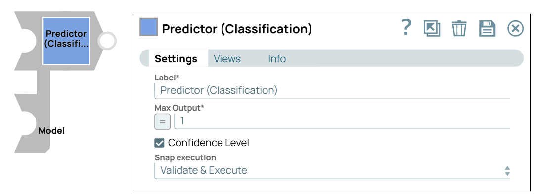 Predictor (Classification) Snap dialog