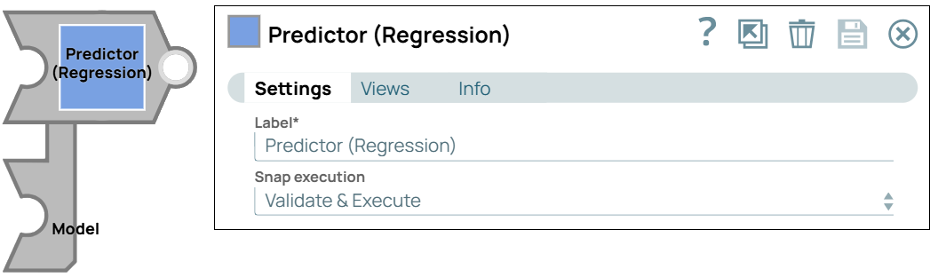 Predictor (Regression) Snap dialog