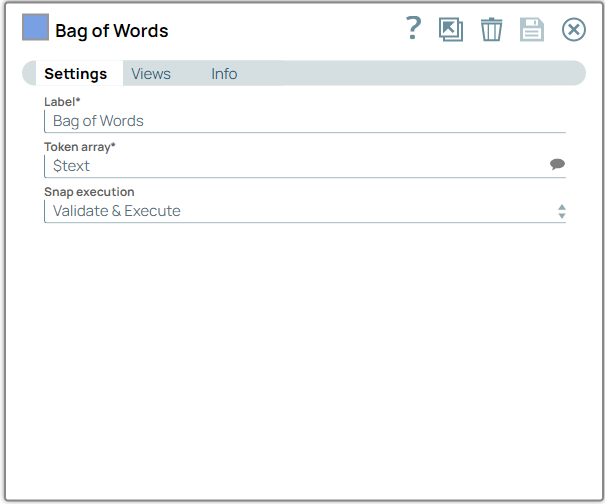 Bag of Words Snap configuration