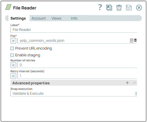 File Reader Snap configuration