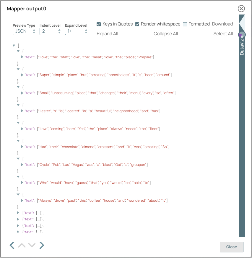 Mapper Snap output