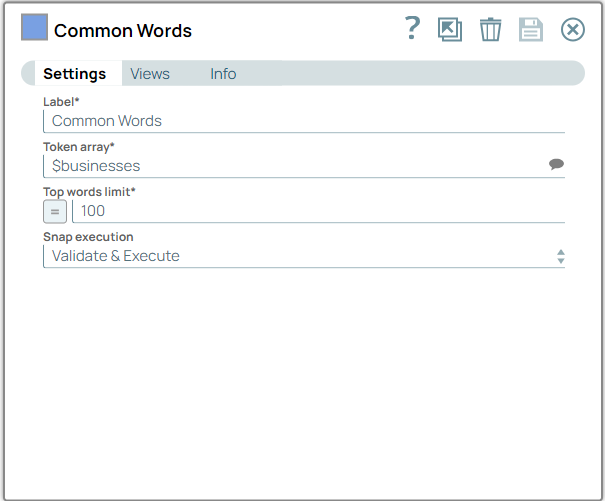 Common Words Snap Configuration