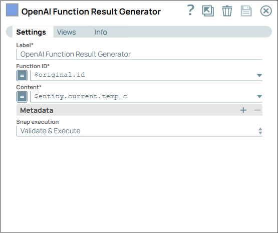 OpenAI Function Result Generator configuration