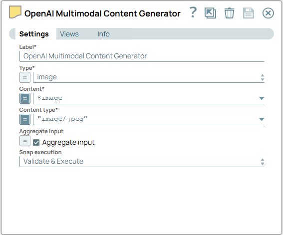 OpenAI Multimodal Content Generator Snap configuration