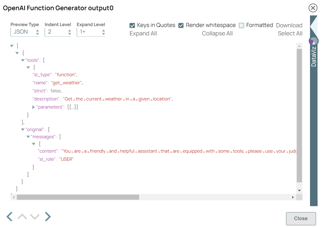 Get Weather Snap Output