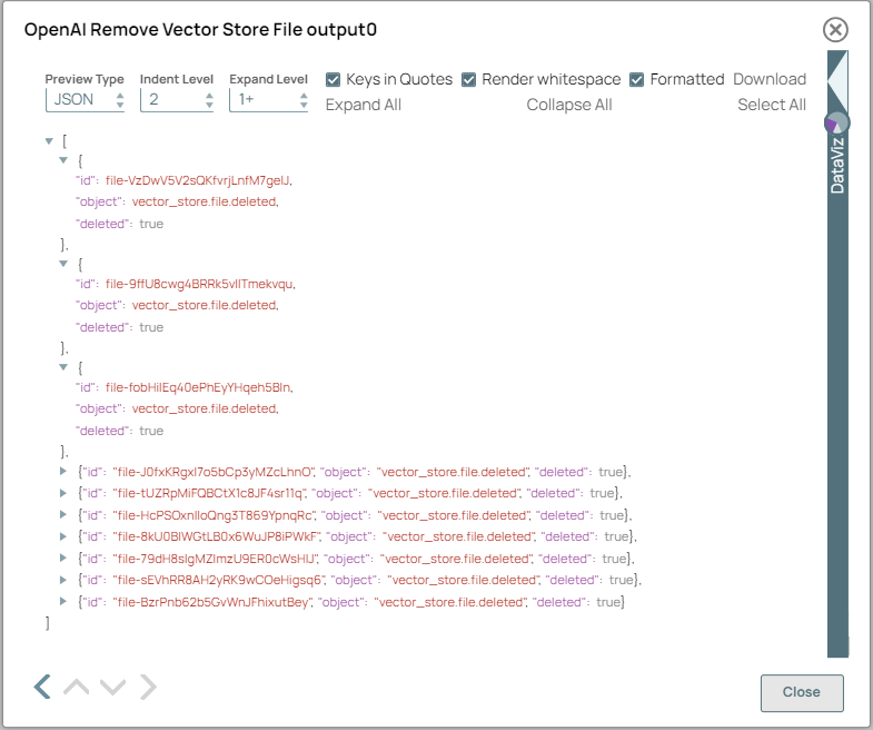 OpenAI Remove Vector Store File Snap Output