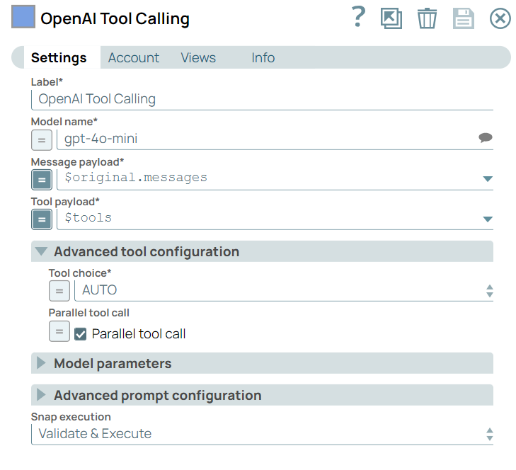 OpenAI Tool Calling Snap Configuration