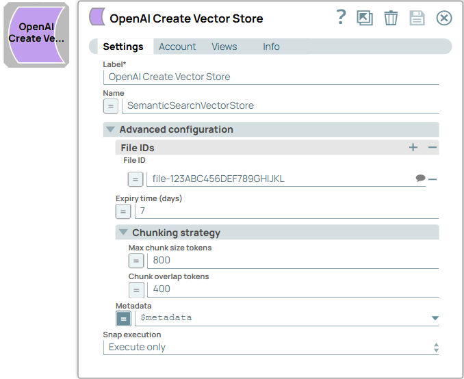 OpenAI Create Vector Store Snap Overview