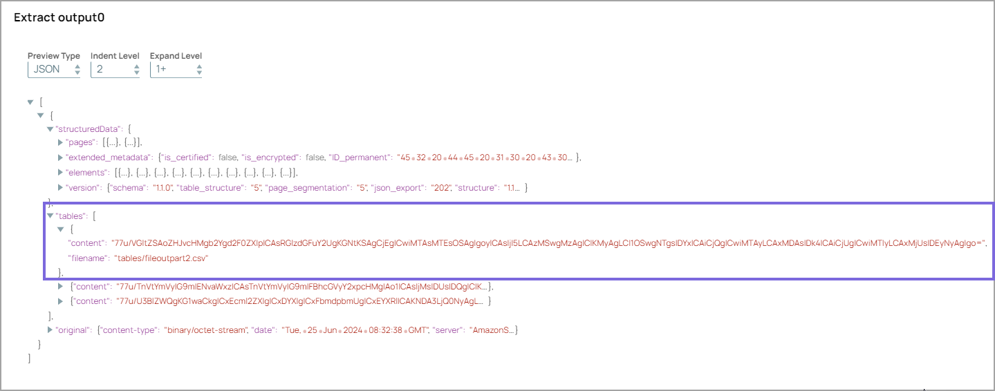 Extract Snap output