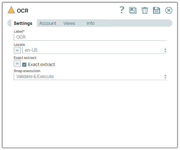 OCR Snap configuration