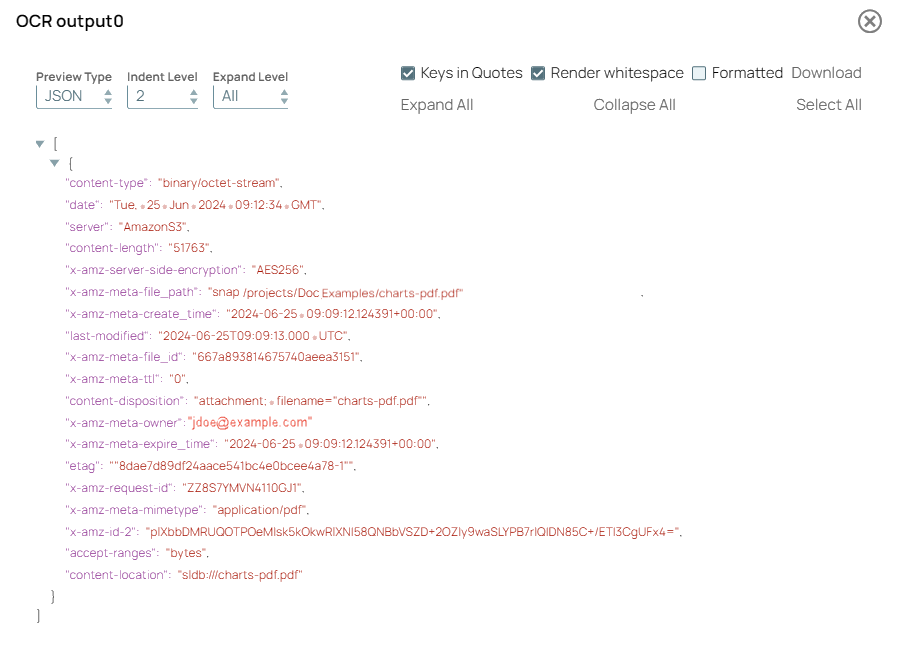 OCR Snap Output