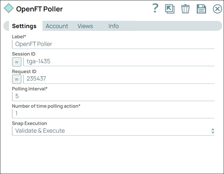 OpenFT Poller Snap Settings dialog