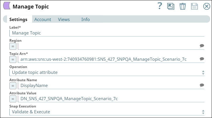 Manage Topic Snap Settings