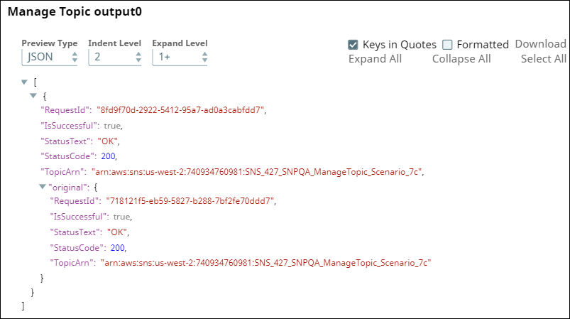 Manage Topic Snap output