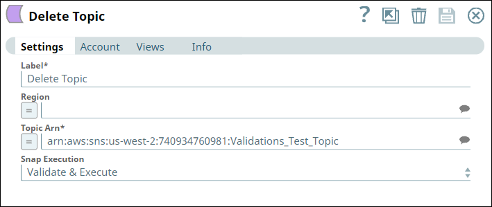Delete Topic Snap Settings