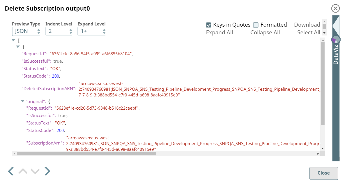 Delete Subscription Output