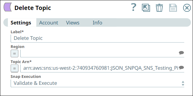 Delete Topic Snap Settings