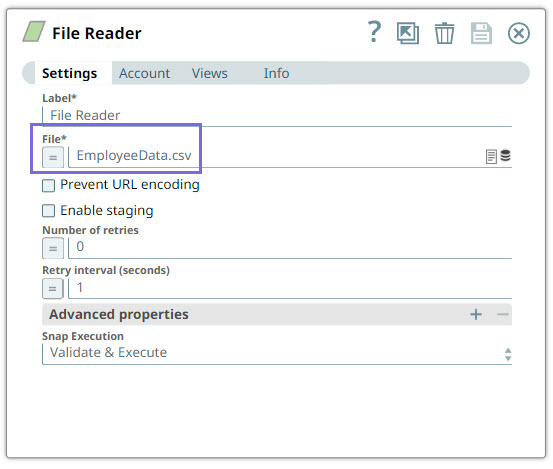 File Reader Configuration