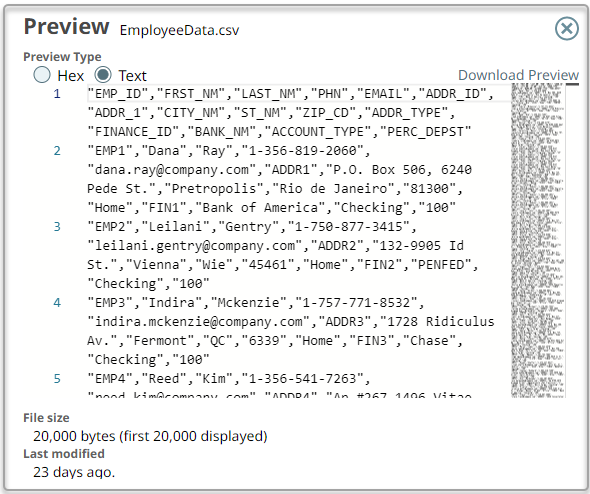 CSV Data
