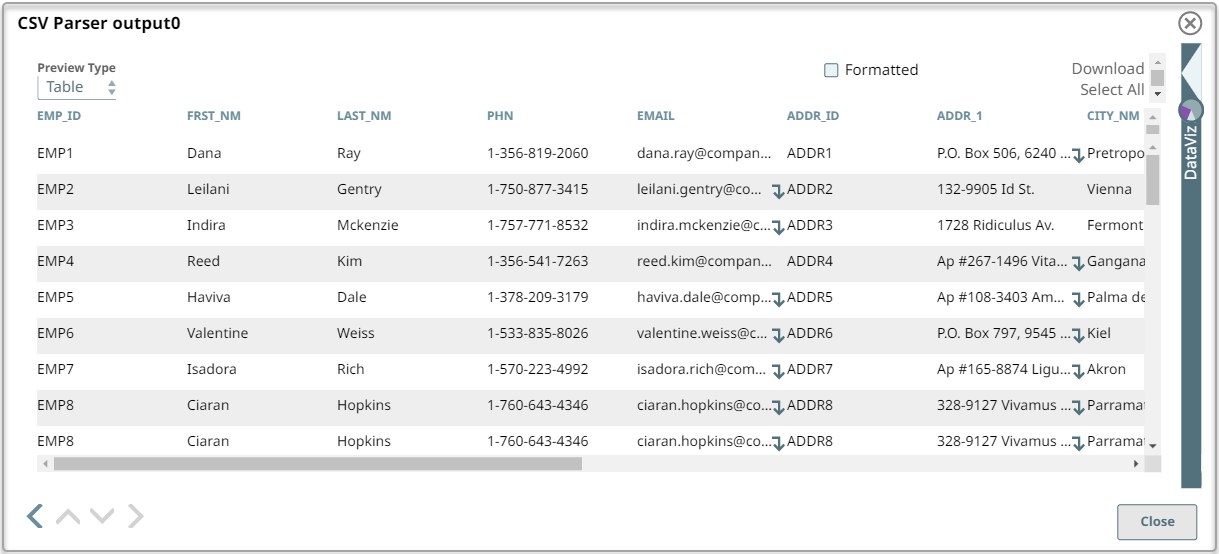 CSV Parser Configuration