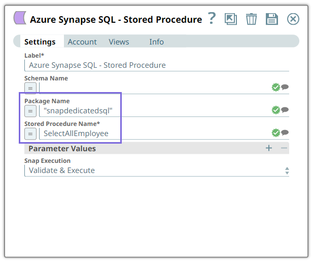 Stored Procedure Configuration
