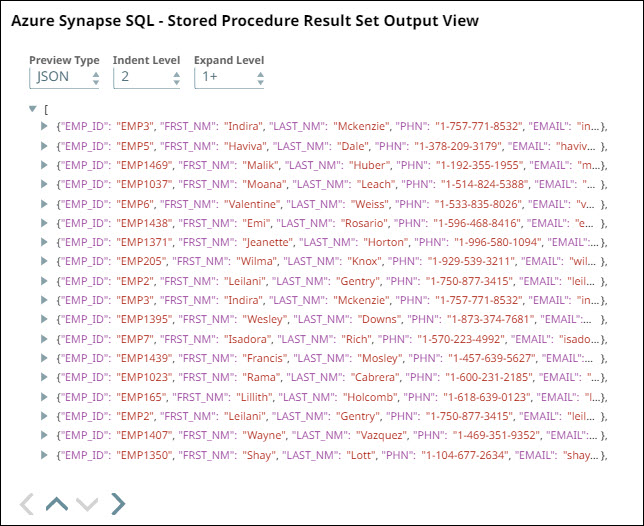 Stored Procedure Output